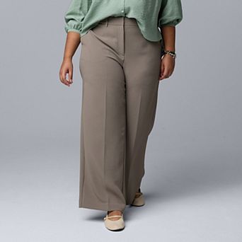 Plus Size Simply Vera Vera Wang Luxe Crepe Wide Leg Trousers