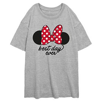 Juniors' Disney's Minnie Mouse Ears Best Day Ever Oversized Graphic Tee