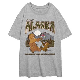 Juniors' Disney's Brother Bear Visit Alaska Oversized Graphic Tee