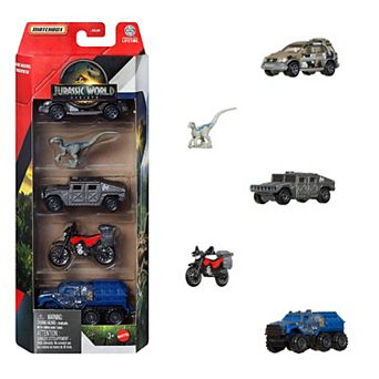 Mattel Matchbox Jurassic World Rebirth 5 pk Die-Cast Toy Cars with Dinosaur