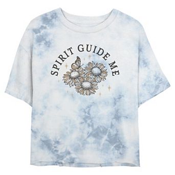 Juniors' Spirit Guide Me Sunflower Cropped Graphic Tee