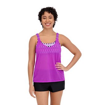 Women's ZeroXposur Scrunchie Twofer Tankini Swim Top