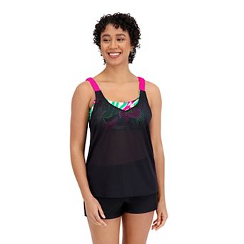 Women's ZeroXposur Scrunchie Twofer Tankini Swim Top