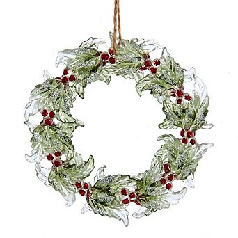 5.2" Birch Berry Wreath Ornament - Natural Rustic Christmas Decoration