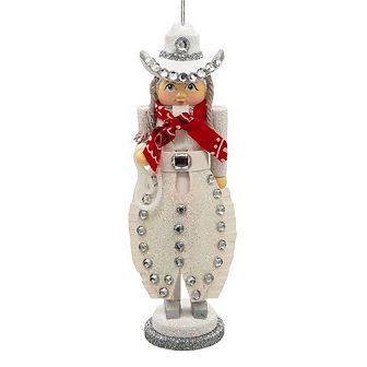 6" Cowgirl Nutcracker Ornament Rodeo - Unique Wooden Christmas Decoration