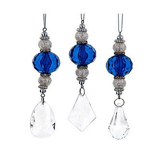 5.5" Dangle Ornaments - Set Of 3 Assorted Elegant Christmas Decorations