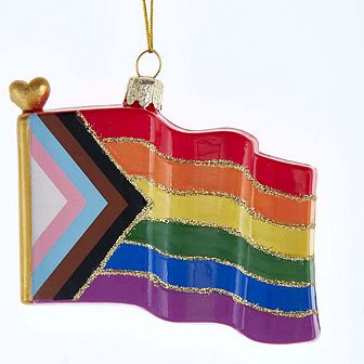 3.5" Glass Pride Flag Ornament - Vibrant LGBTQ+ Christmas And Holiday Decoration