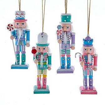 5" Pastel Nutcracker Ornaments - Set Of 4 Assorted Christmas Decorations