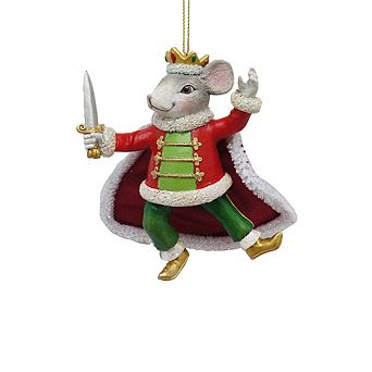 4.5" Mouse King Ornament - Resin Nutcracker-Themed Christmas Decoration