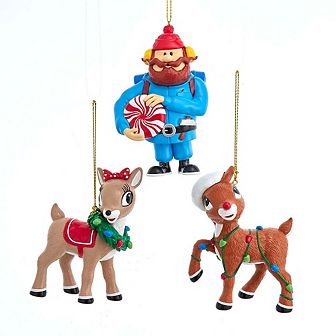 4" Rudolph The Red-Nosed Reindeer With Friends Ornaments - Set Of 3 Classic Christmas Decorations
