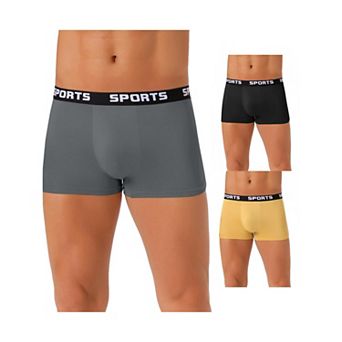 3 pc Men's Lightweight Short Leg Stretch Underwear Boxer Briefs Set