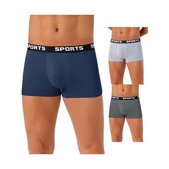 3 pc Men's Lightweight Short Leg Stretch Underwear Boxer Briefs Set