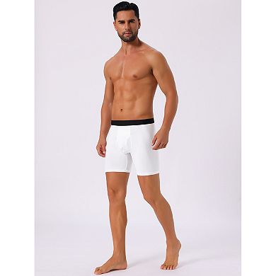 3 Pieces Men's Lightweight Solid Color Soft Stretch Open-fly Casual Basic Boxer Briefs Set