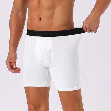 3 Pieces Men's Lightweight Solid Color Soft Stretch Open-fly Casual Basic Boxer Briefs Set