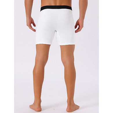 3 Pieces Men's Lightweight Solid Color Soft Stretch Open-fly Casual Basic Boxer Briefs Set