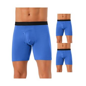 3 pc Men's Lightweight Solid Color Soft Stretch Open-fly Casual Basic Boxer Briefs Set