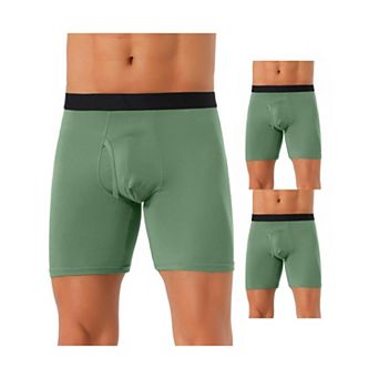 3 pc Men's Lightweight Solid Color Soft Stretch Open-fly Casual Basic Boxer Briefs Set