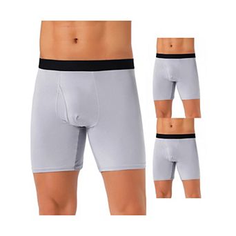 3 pc Men's Lightweight Solid Color Soft Stretch Open-fly Casual Basic Boxer Briefs Set