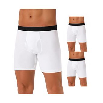 3 pc Men's Lightweight Solid Color Soft Stretch Open-fly Casual Basic Boxer Briefs Set