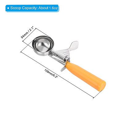1.6 Ounce Ice Cream Scoop with Trigger, Stainless Steel Portion Cookie Scoop with Thumb Trigger