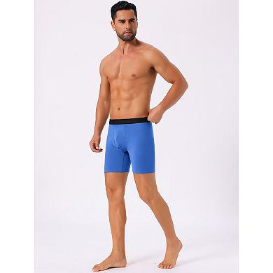 3Pcs Men's Lightweight Solid Color Soft Stretch Open-fly Basic Boxer Briefs Set