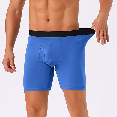 3Pcs Men's Lightweight Solid Color Soft Stretch Open-fly Basic Boxer Briefs Set
