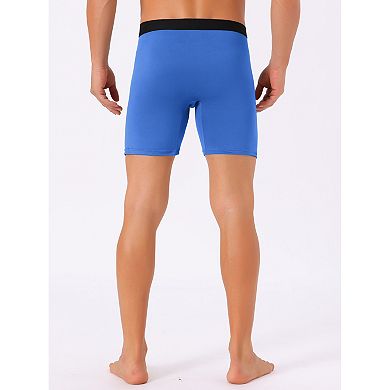 3Pcs Men's Lightweight Solid Color Soft Stretch Open-fly Basic Boxer Briefs Set