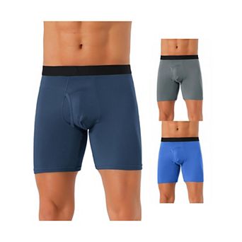 3 pc Men's Lightweight Solid Color Soft Stretch Open-fly Basic Boxer Briefs Set