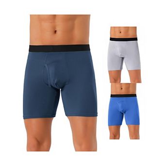 3 pc Men's Lightweight Solid Color Soft Stretch Open-fly Basic Boxer Briefs Set