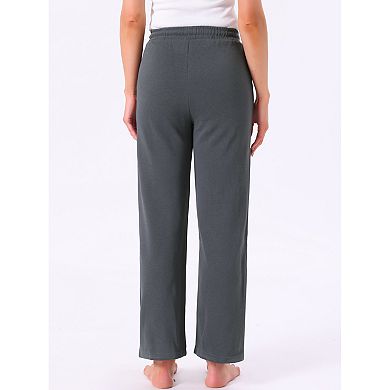 Women's Lounge Pants Long Straight Elastic Waist Drawstring with Pocket Sleep Sport Pajama Nightwear