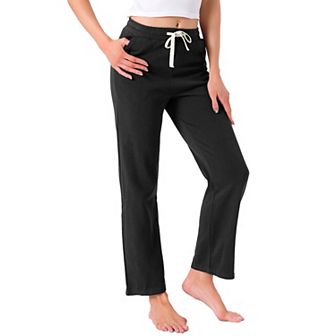 Women's Lounge Pants Long Straight Elastic Waist Drawstring with Pocket Sleep Sport Pajama Nightwear