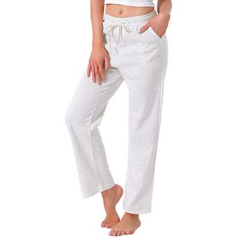 Women's Lounge Pants Long Straight Elastic Waist Drawstring with Pocket Sleep Sport Pajama Nightwear