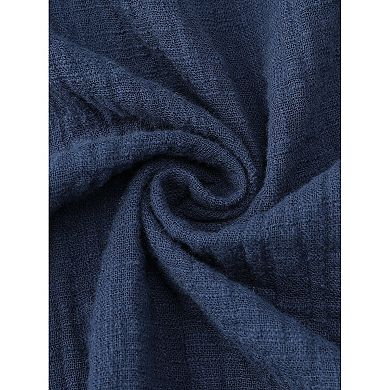 Women's Cotton Robe Long Sleeve V-Neck Loungewear Soft Lightweight Spa Long Bathrobe with Pockets