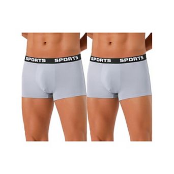 2 pc Men's Lightweight Short Leg Stretch Underwear Boxer Briefs Set