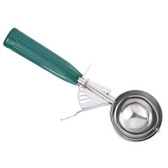 2.6 Ounce Ice Cream Scoop with Trigger, Stainless Steel Portion Cookie Scoop with Thumb Trigger
