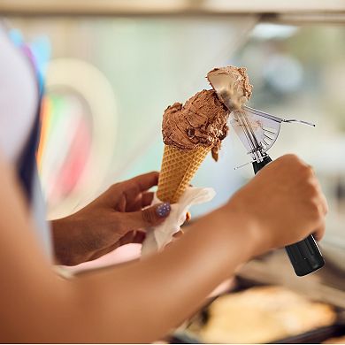 2.6 Ounce Ice Cream Scoop with Trigger, Stainless Steel Portion Cookie Scoop with Thumb Trigger