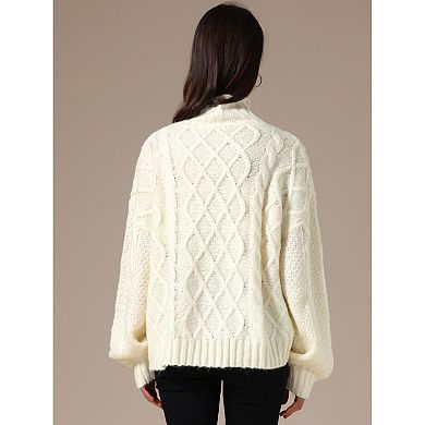 Women's Turtleneck Oversize Solid Color Knit Sweater