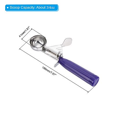 3/4 Ounce Ice Cream Scoop with Trigger, Stainless Steel Portion Cookie Scoop with Thumb Trigger