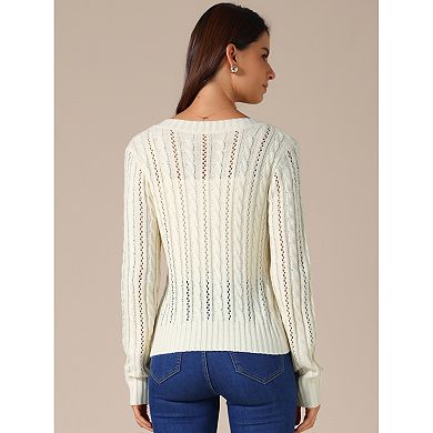 Women's Open Front Cardigan Sweaters Button Down Cable Knit Long Sleeve Fall Outerwear Coats