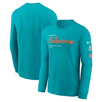 Men's Nike Aqua Miami Dolphins Play to Win Essential Long Sleeve T-Shirt