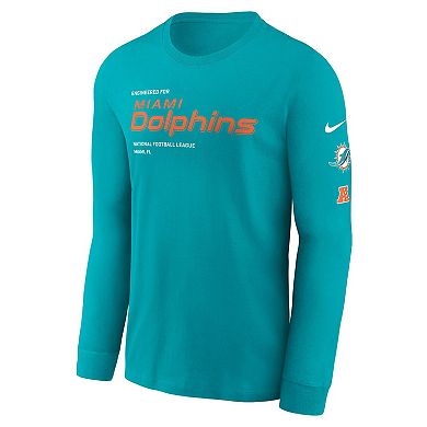 Men's Nike Aqua Miami Dolphins Play to Win Essential Long Sleeve T-Shirt