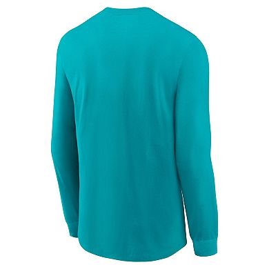 Men's Nike Aqua Miami Dolphins Play to Win Essential Long Sleeve T-Shirt