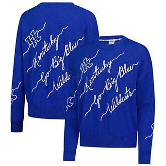 Women's Royal Kentucky Wildcats Love Note Embroidered Pullover Sweater