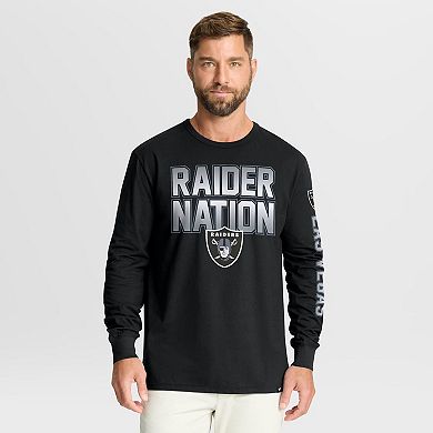 Men's Fanatics Black Las Vegas Raiders Hometown Sweep Legacy Long Sleeve T-Shirt