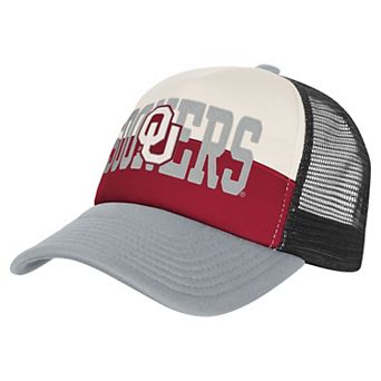 Youth Outerstuff Crimson/Cream Oklahoma Sooners Modern Fan Trucker Adjustable Hat