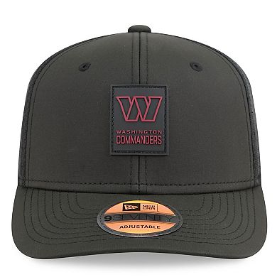 Men's New Era Black Washington Commanders 2025 Sideline 9SEVENTY Trucker Adjustable Hat