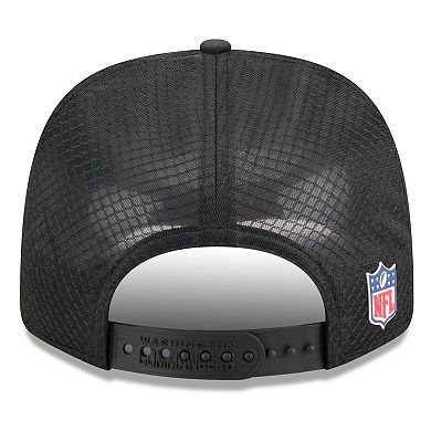 Men's New Era Black Washington Commanders 2025 Sideline 9SEVENTY Trucker Adjustable Hat