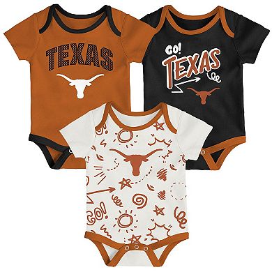 Infant Outerstuff Texas Longhorns All Day Play Three-Piece Bodysuit Set