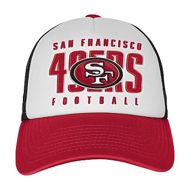 Youth White/Scarlet San Francisco 49ers Essentials Trucker Adjustable Hat