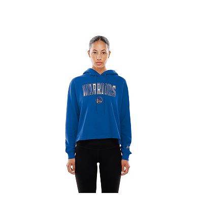 Women's New Era Royal Golden State Warriors Glam Game Open Back Hoodie